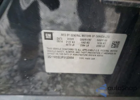 2015 Chevrolet Impala Ls from USA, damaged, VIN 2G11X5SL9F9133884